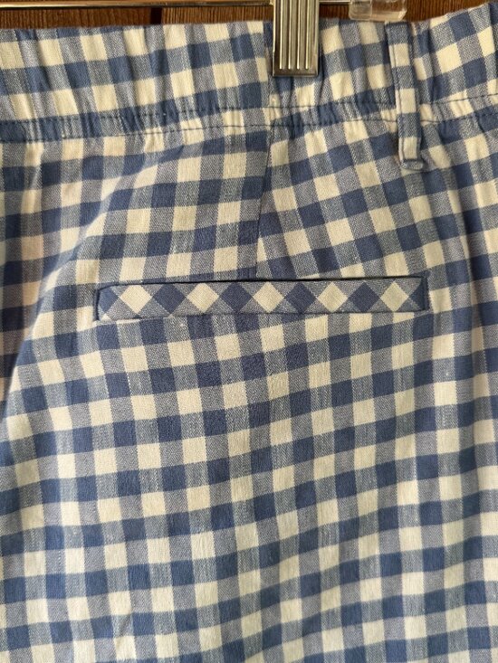 EUC J. Jill Blue and White Linen Blend Gingham Crop Pants in Women's XL Petite - Picture 13 of 16